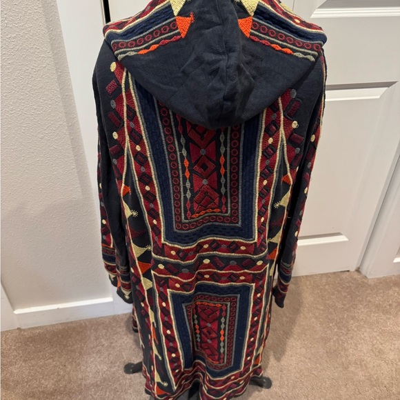 Biya Johnny Was Navy Multicolored Embroidered Duster. Size Small. - Picture 4 of 10